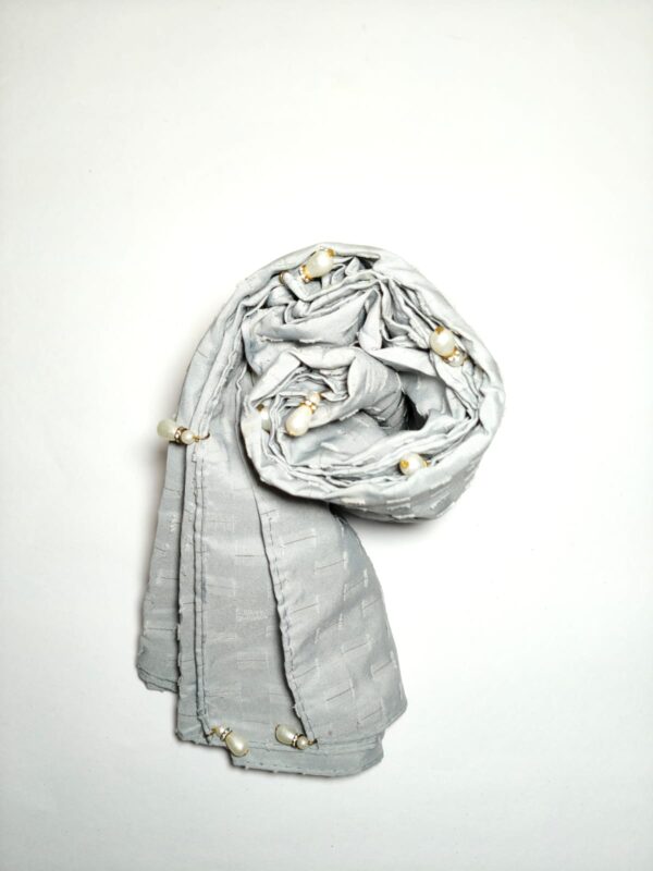 Ash grey textured hijab - hijabshop.in