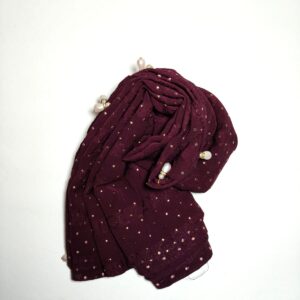 Burgundy textured hijab - hijabshop.in