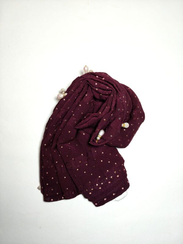 Burgundy textured hijab - hijabshop.in