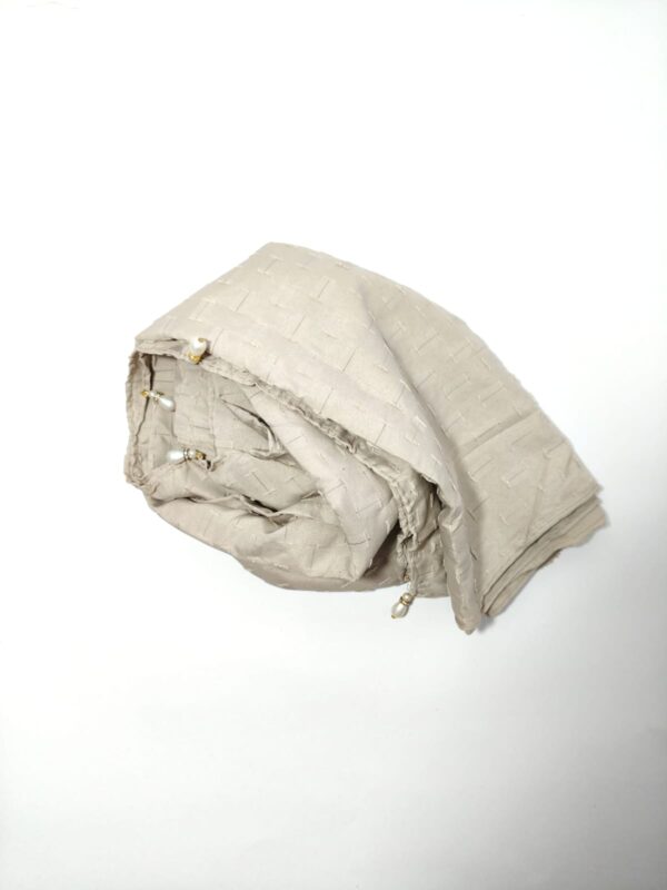 Light taupe textured hijab - hijabshop.in