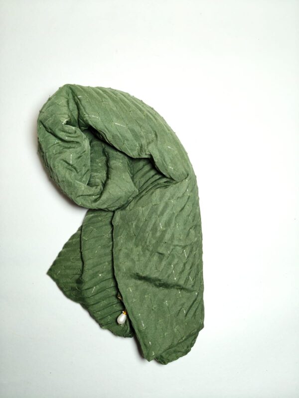 Olive green textured hijab - hijabshop.in