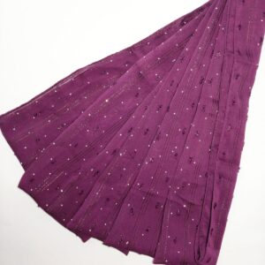 Plum Purple Mini stone Crinkled Striped Hijab - hijabshop.in