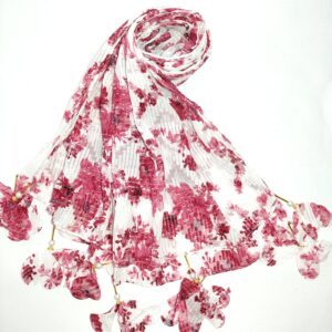 Red floral pattern hijab - hijabshop.in