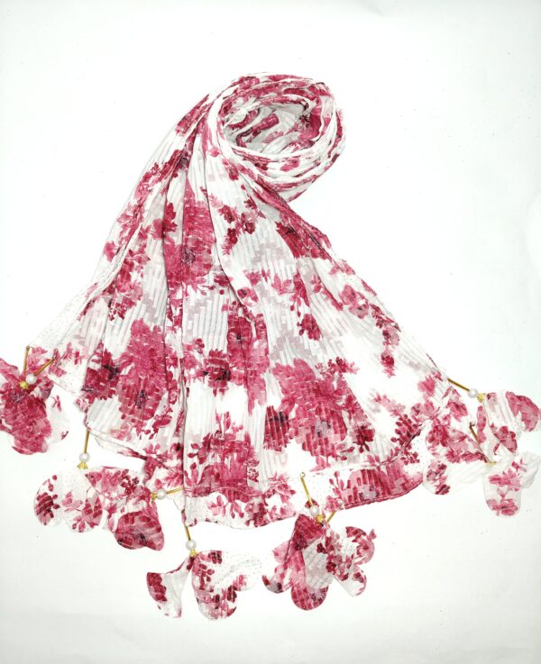 Red floral pattern hijab - hijabshop.in