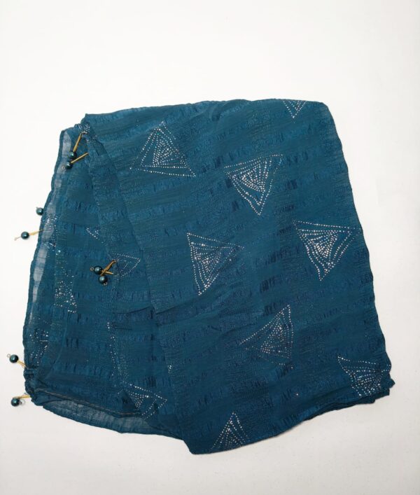 Teal Blue Crinkled Hijab - hijabshop.in 2
