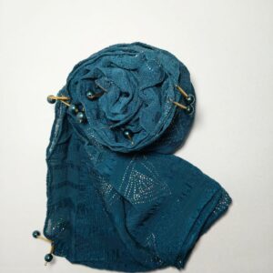 Teal Blue Crinkled Hijab - hijabshop.in