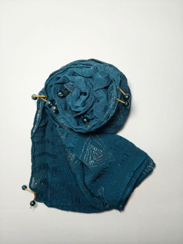 Teal Blue Crinkled Hijab - hijabshop.in