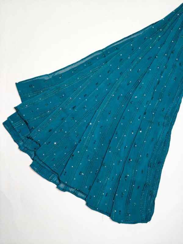 Teal green ministone crinkled hijab - hijabshop.in
