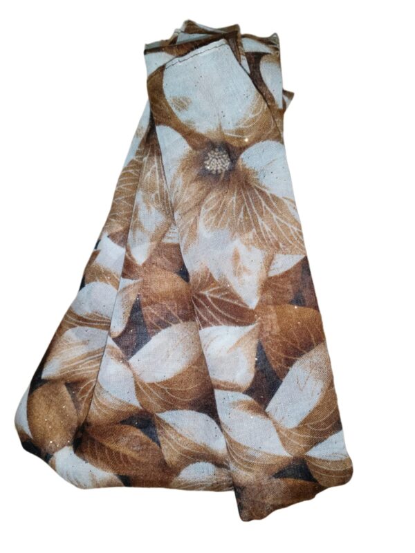 Warm Brown Floral Cotton Hijab - hijabshop.in