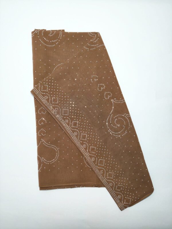 chocolate brown with silver rhinestone hijab - hijabshop.in 2