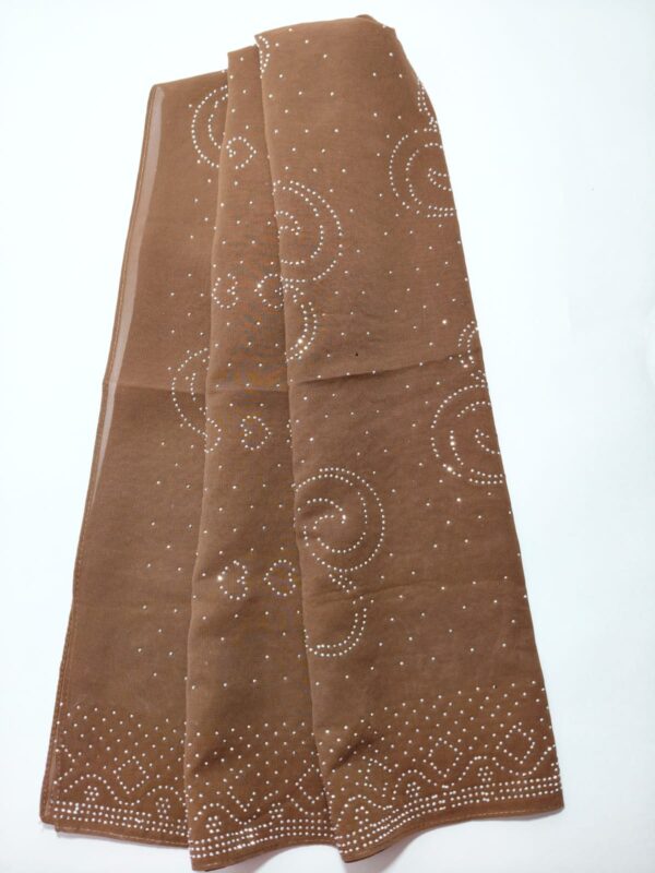 chocolate brown with silver rhinestone hijab - hijabshop.in