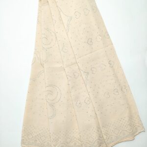 cream beige with silver rhinestone hijab - hijabshop.in