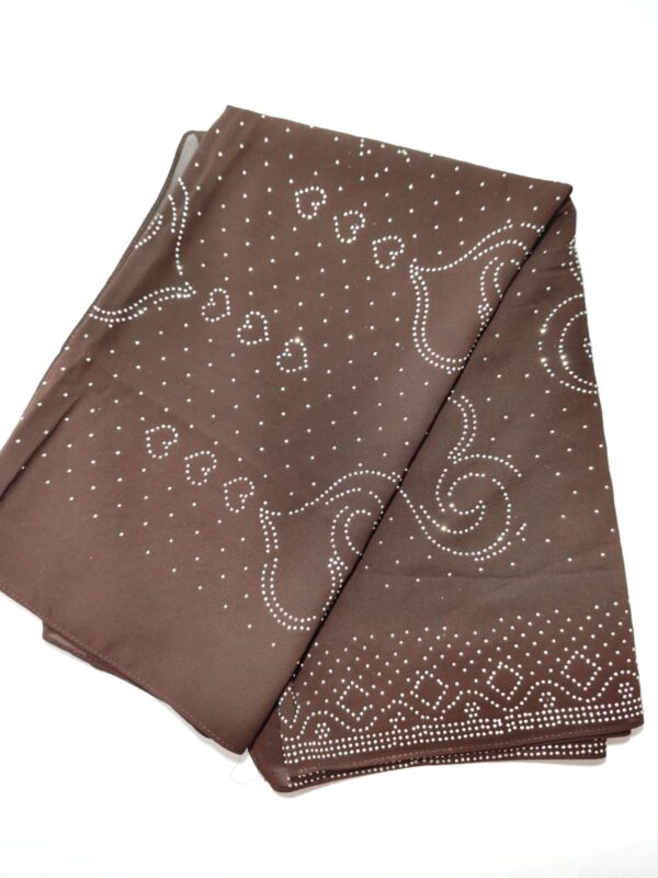 dark chocolate brown with silver rhinestone hijab - hijabshop.in 2