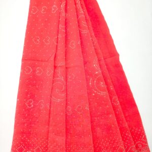 dark orange with silver rhinestone hijab - hijabshop.in