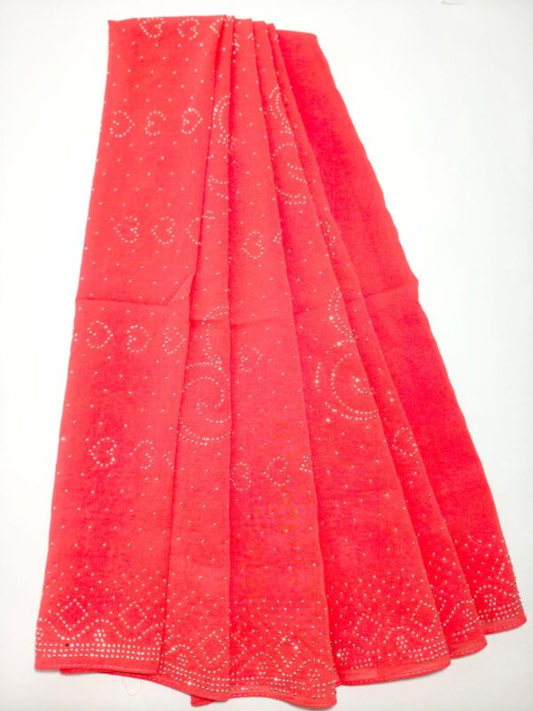 dark orange with silver rhinestone hijab - hijabshop.in