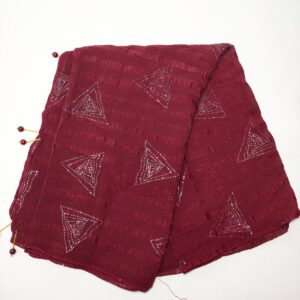 deep maroon crinkled hijab- hijabshop.in
