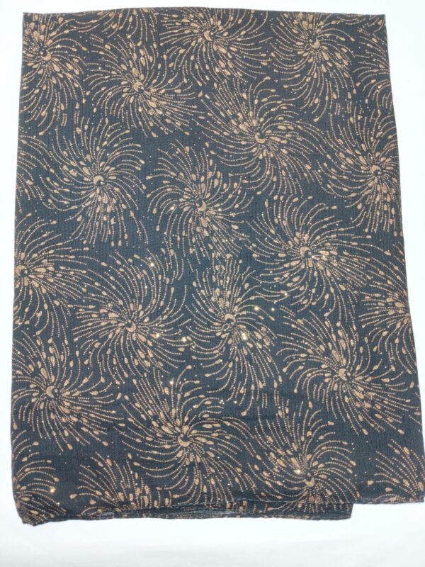 firework pattern with tiny gold specks glittered black hijab - hijabshop.in 2