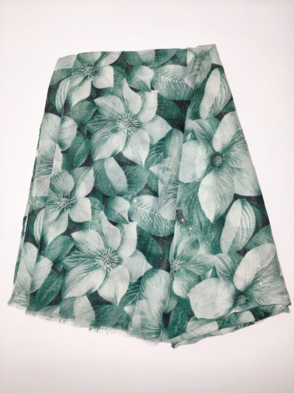 green floral cotton hijab - hijabshop.in 2