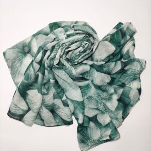 green floral cotton hijab - hijabshop.in