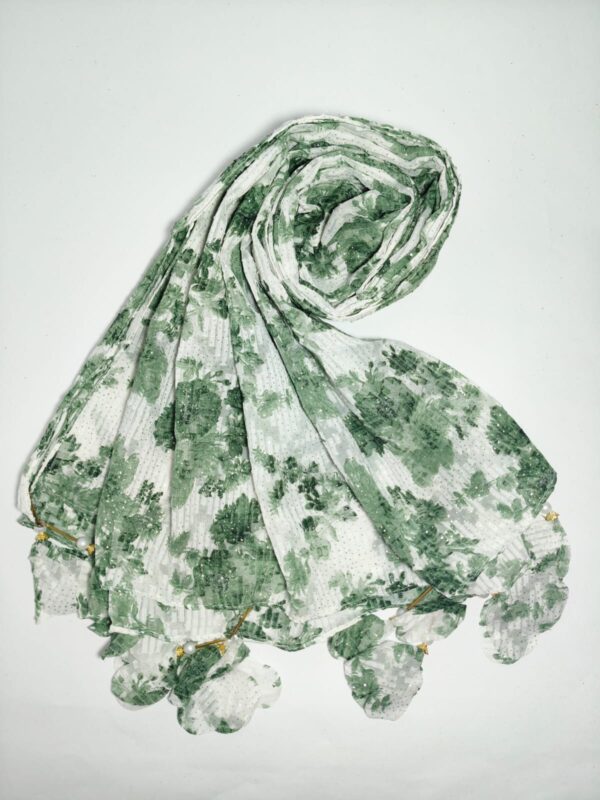 green floral pattern hijab - hijabshop.in