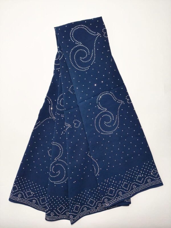 navy blue with silver rhinestone hijab - hijabshop.in