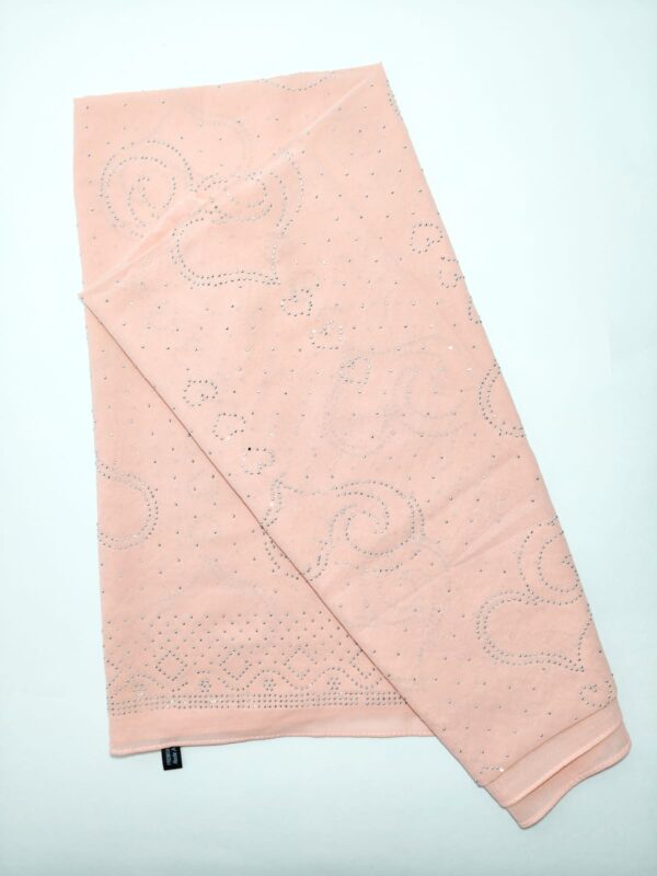 peach pink with silver rhinestone hijab - hijabshop.in 2