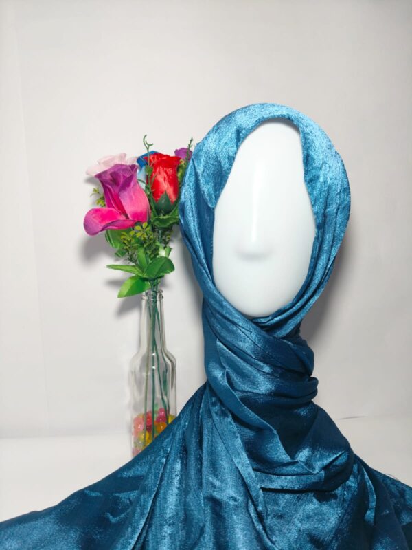teal green satin hijab - hijabshop.in