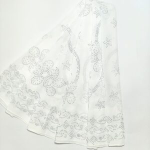 white chiffon hijab with silver crystal - hijabshop.in