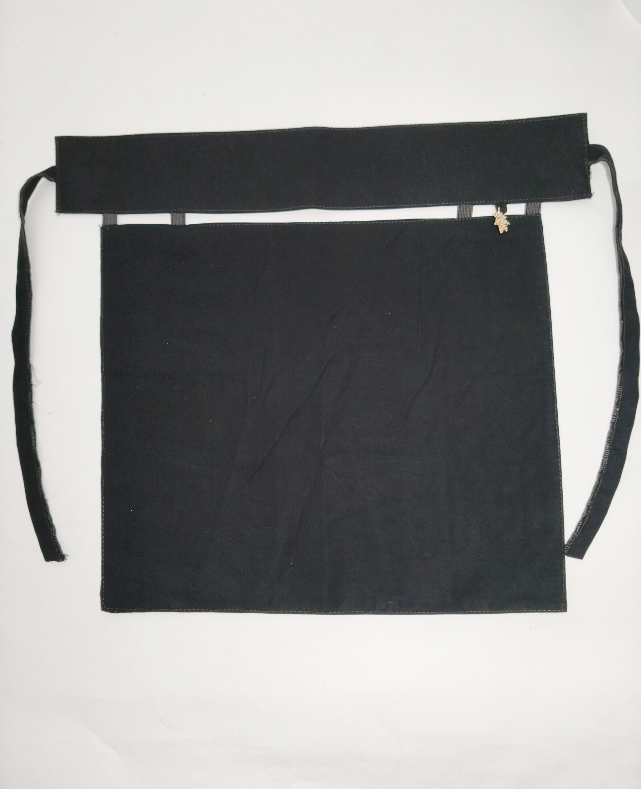 Classic Black Half Niqab with Side Tie & Gold Charm - hijabshop.in - Image 4